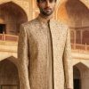 Ivory Golden Embroidered Prince Coat