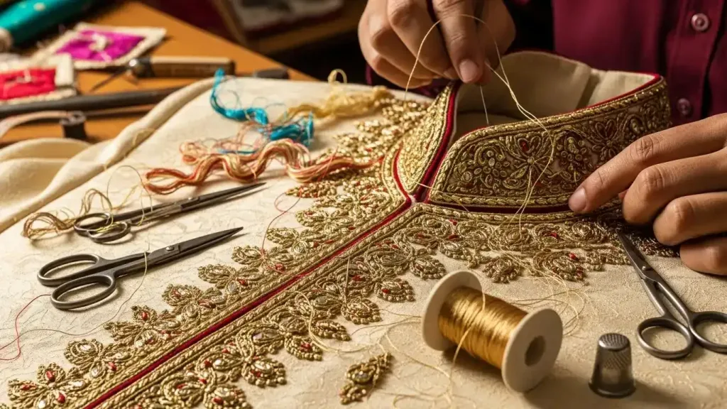 Hand-Embroidered Sherwani Crafted for You by Shameel Khan Embroidered Sherwani