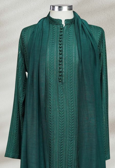 Green Textured Kurta for Men Green Kurta for Men