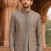 Dusty Brown Embroidered Prince Coat