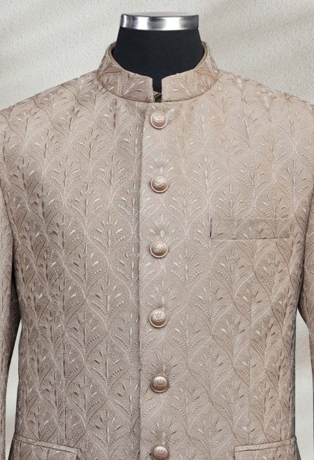 Warm Beige Embroidered Prince Coat Warm Beige Embroidered Prince Coat