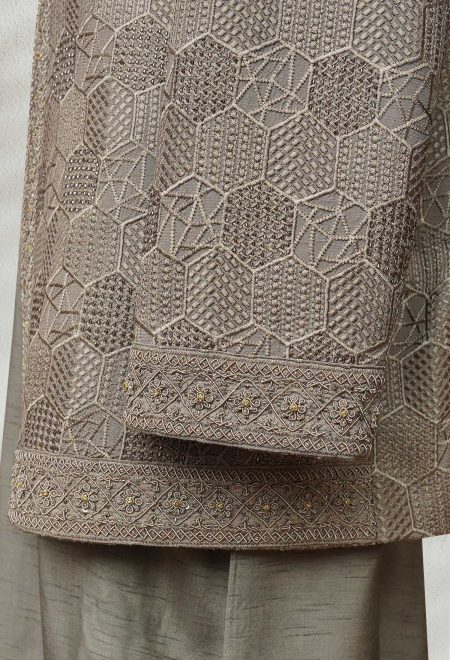 Dusty Brown Embroidered Prince Coat Dusty Brown Embroidered Prince Coat