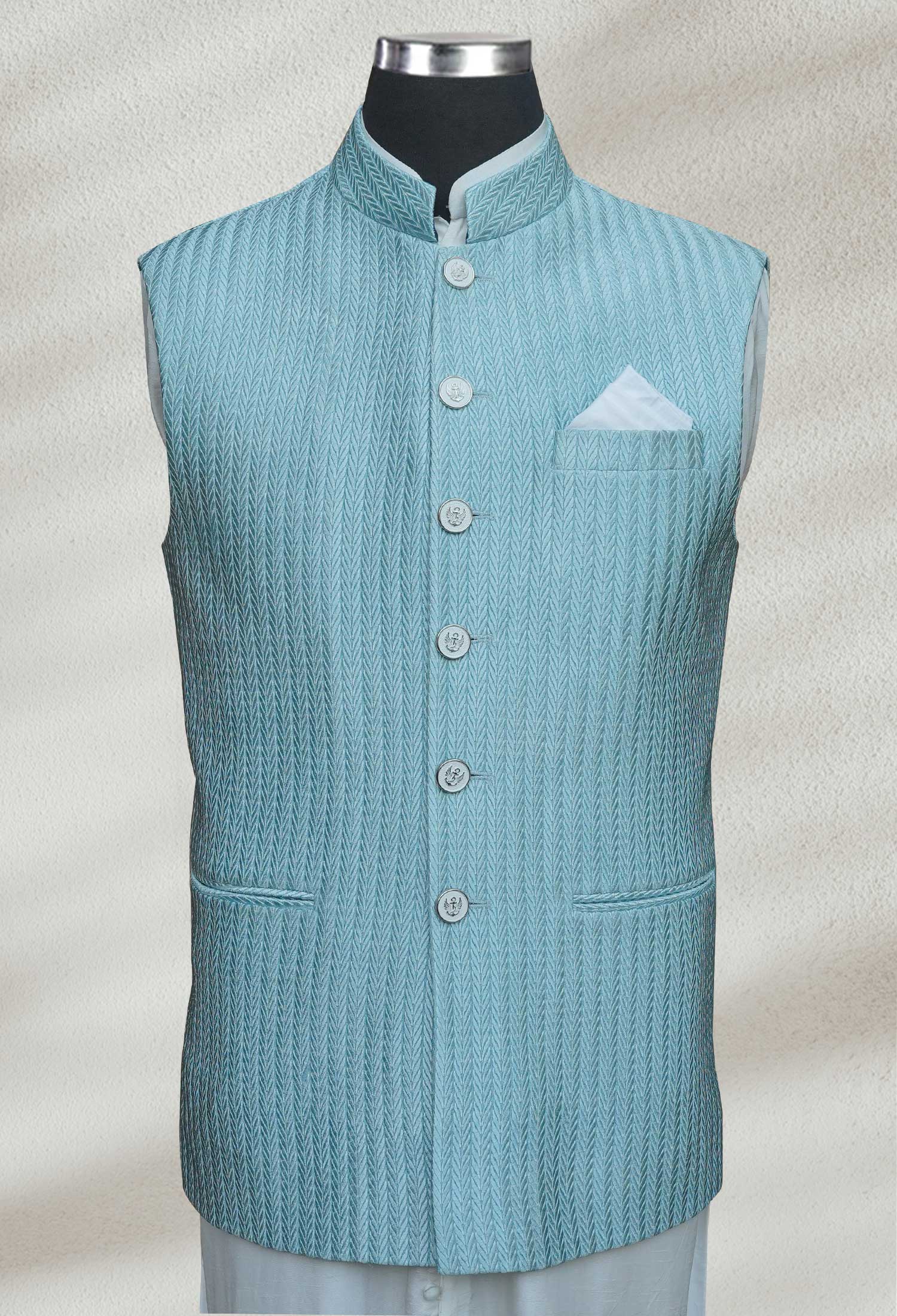 07-Sk-Social Pastel Blue Waistcoat Pastel Blue Waistcoat