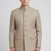Warm Beige Embroidered Prince Coat Blue Embroidered Prince Coat for Men