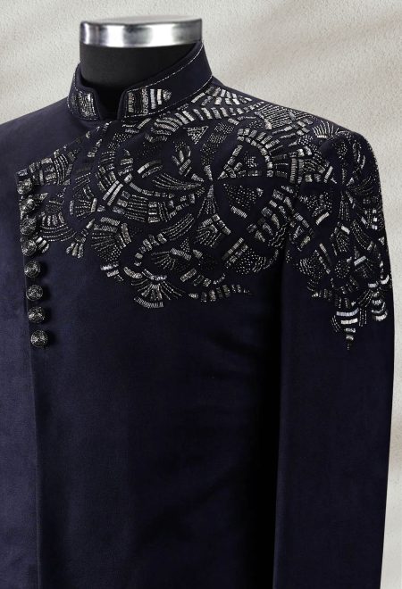 Midnight Blue Embroidered Prince Coat Midnight Blue Embroidered Prince Coat Midnight Blue Embroidered Prince Coat Midnight Blue Embroidered Prince Coat