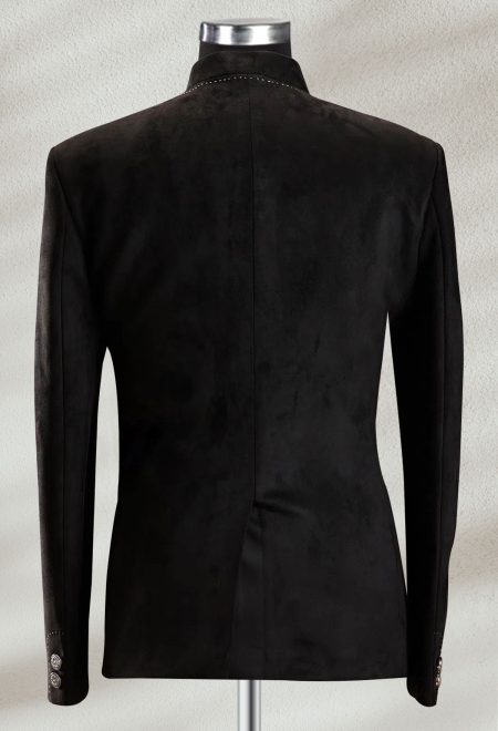 Black Embroidered Prince Coat for Men Black Embroidered Prince Coat