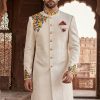 White Multicolor Embroidered Sherwani