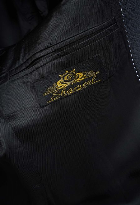 Classic Black Plain Textured Sherwani for Men Black Plain Textured Sherwani