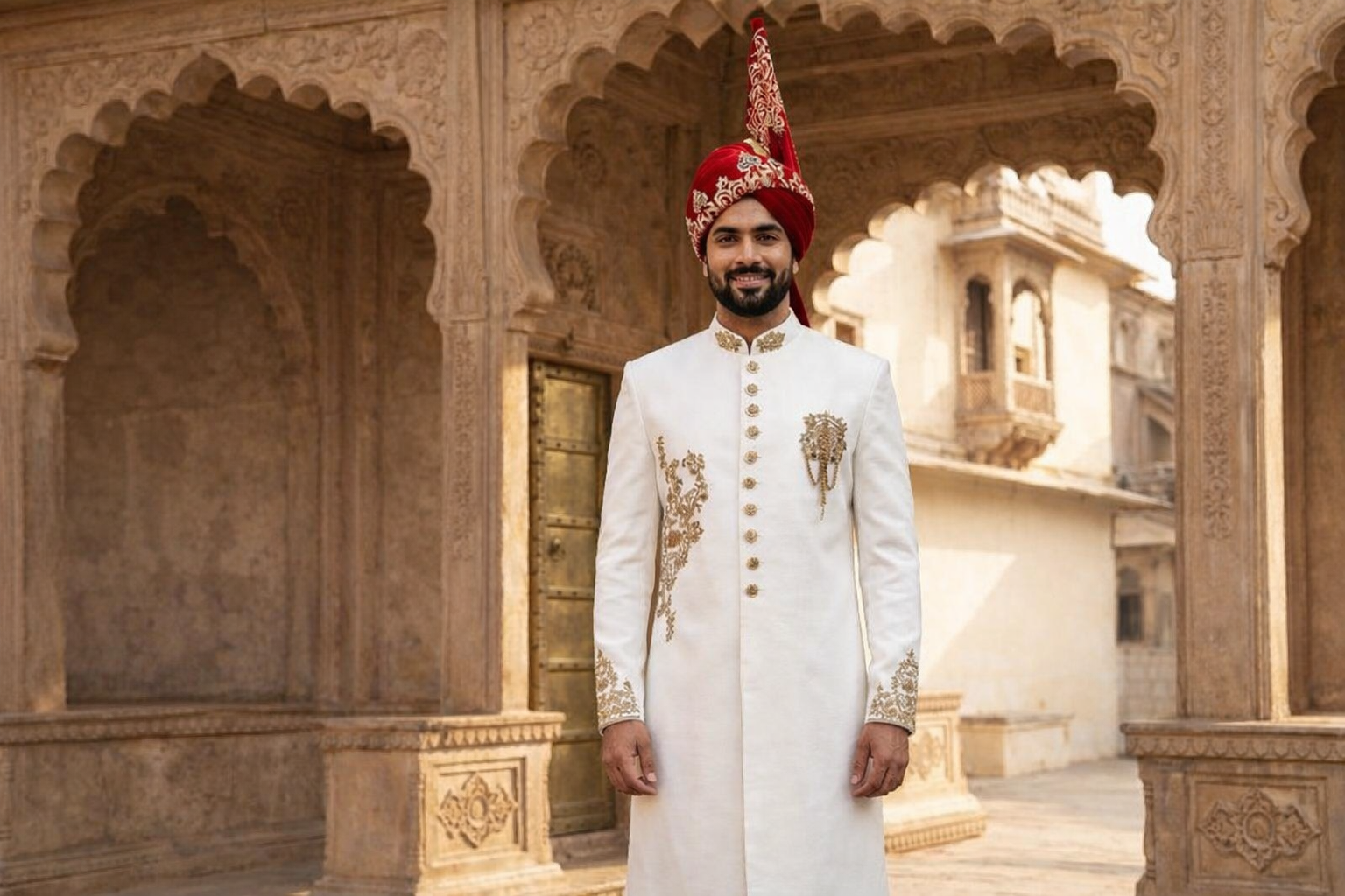 best fabric for sherwani groom wedding outfit
