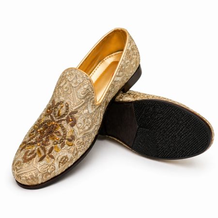 Handmade Skin Beige Embroidered Loafer