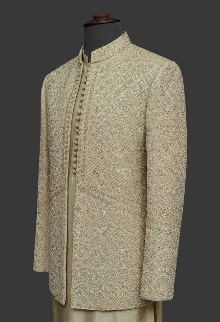 Designer Off White Embroidered Prince Coat Off White Embroidered Prince Coat