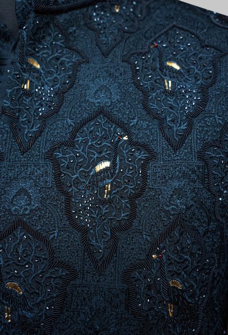 Royal Ink Blue Embroidered Prince Coat Royal Ink Blue Embroidered Prince Coat