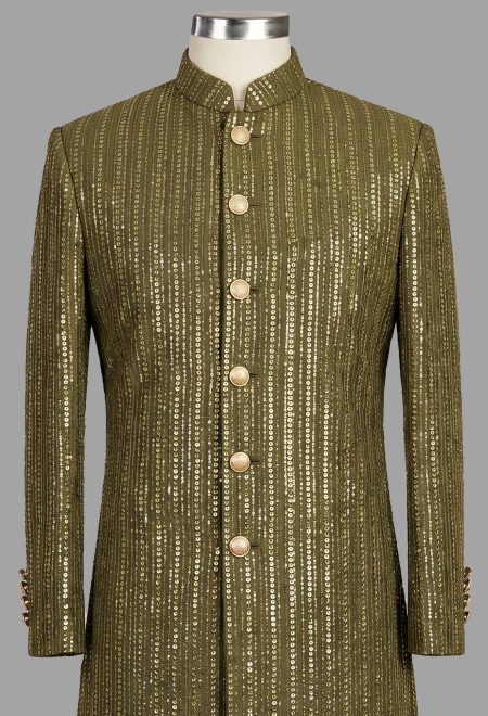 Olive Green Sequin Embroidered Sherwani Olive Green Sequin Embroidered Sherwani Olive Green Sequin Embroidered Sherwani Olive Green Sequin Embroidered Sherwani