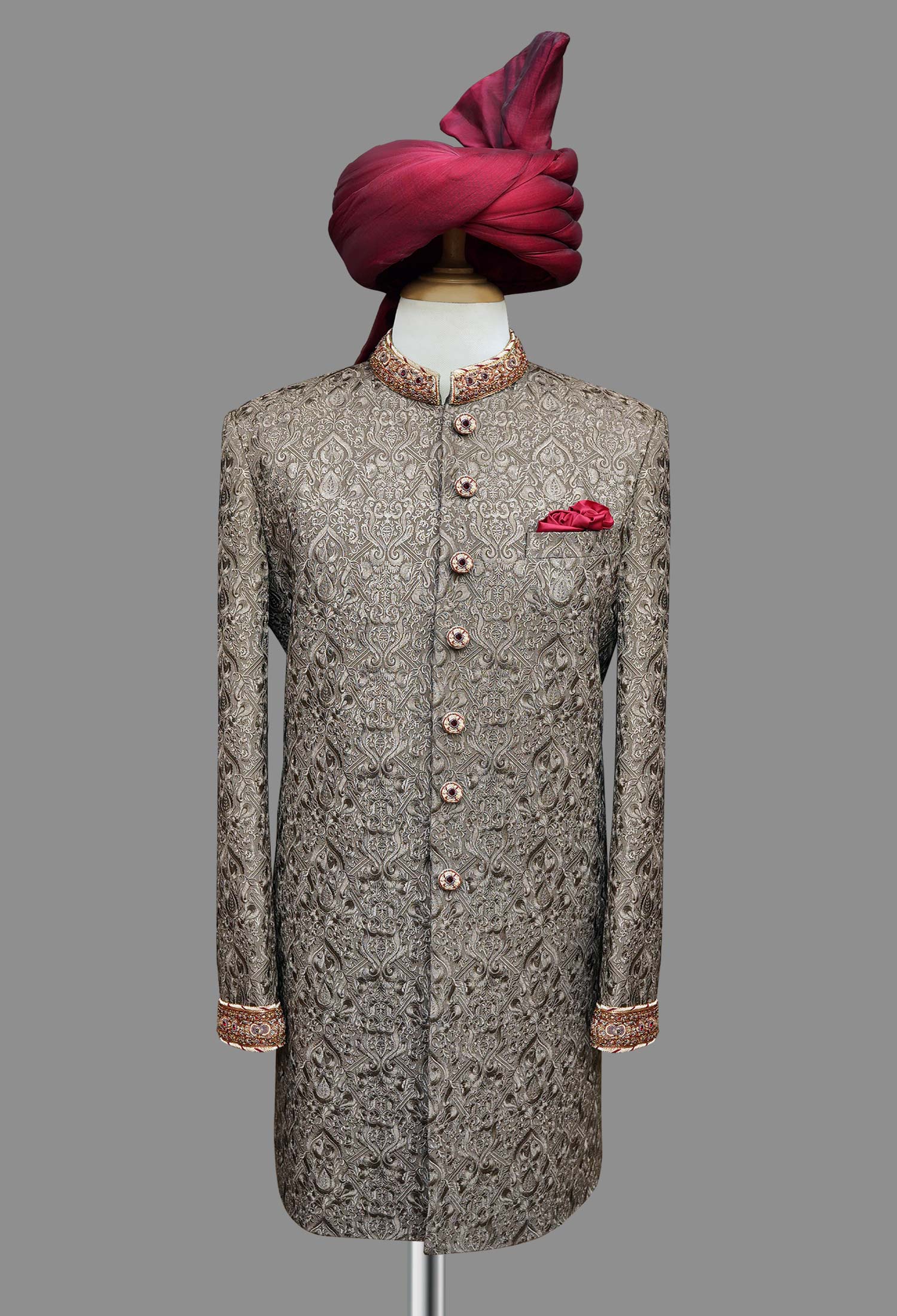 Untitled-1 Royal Grey Embroidered Sherwani for Groom Grey Embroidered Sherwani