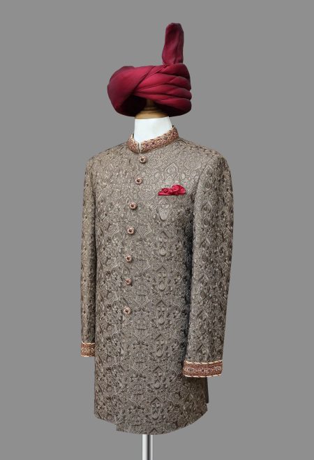 Royal Grey Embroidered Sherwani For Groom Grey Embroidered Sherwani Royal Grey Embroidered Sherwani for Groom Grey Embroidered Sherwani