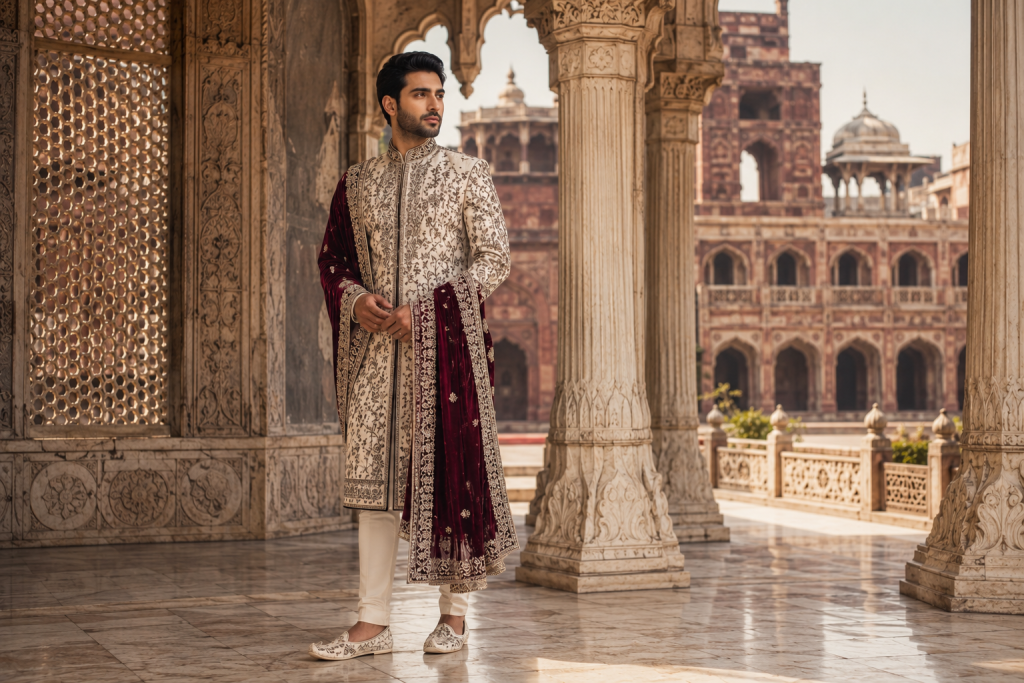 How to Style a Sherwani with Dupatta: Pairing Tips for a Royal Look  Sherwani with Dupatta