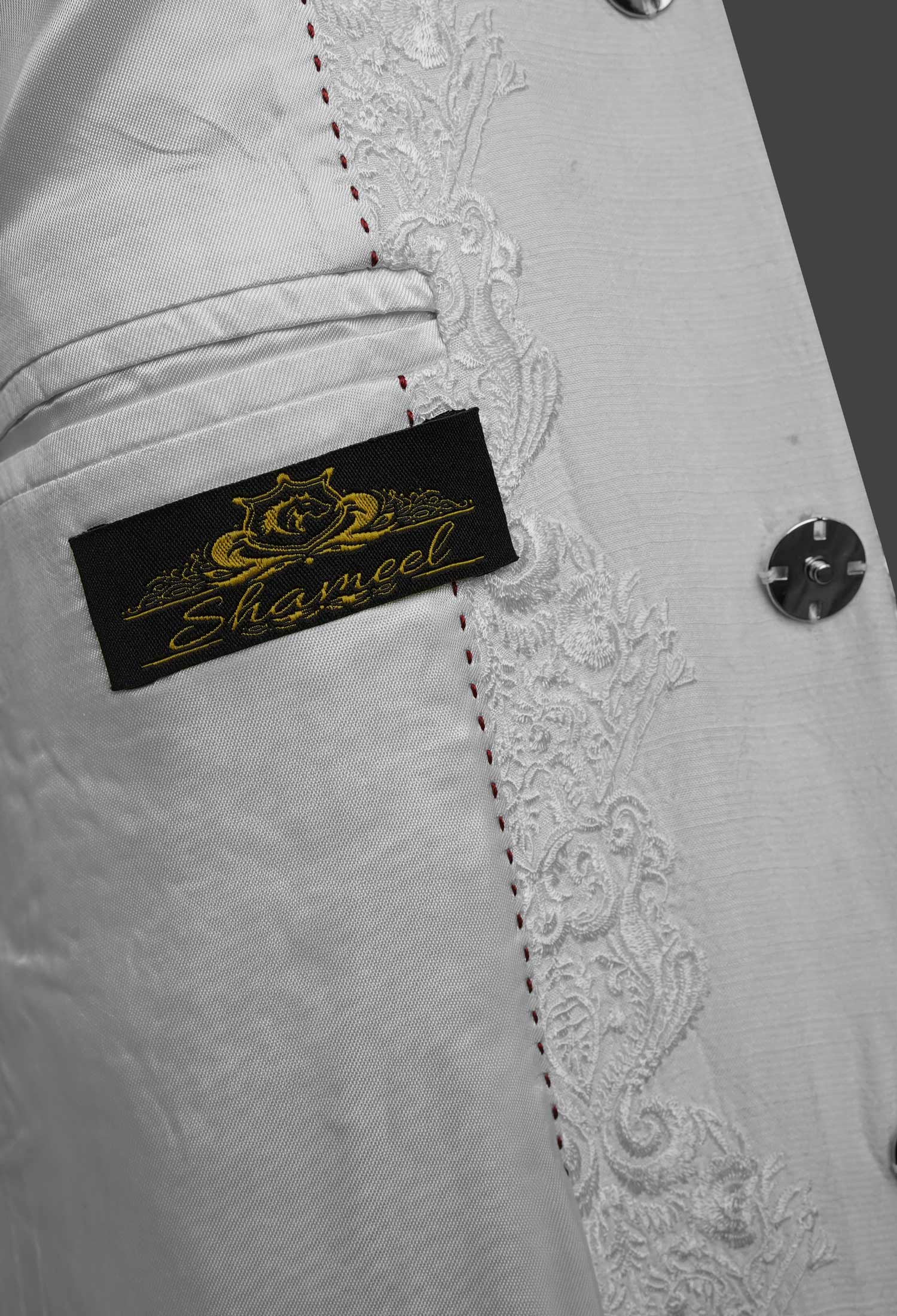 Jzb09842 Luxury White Embroidered Sherwani White Embroidered Sherwani for Groom