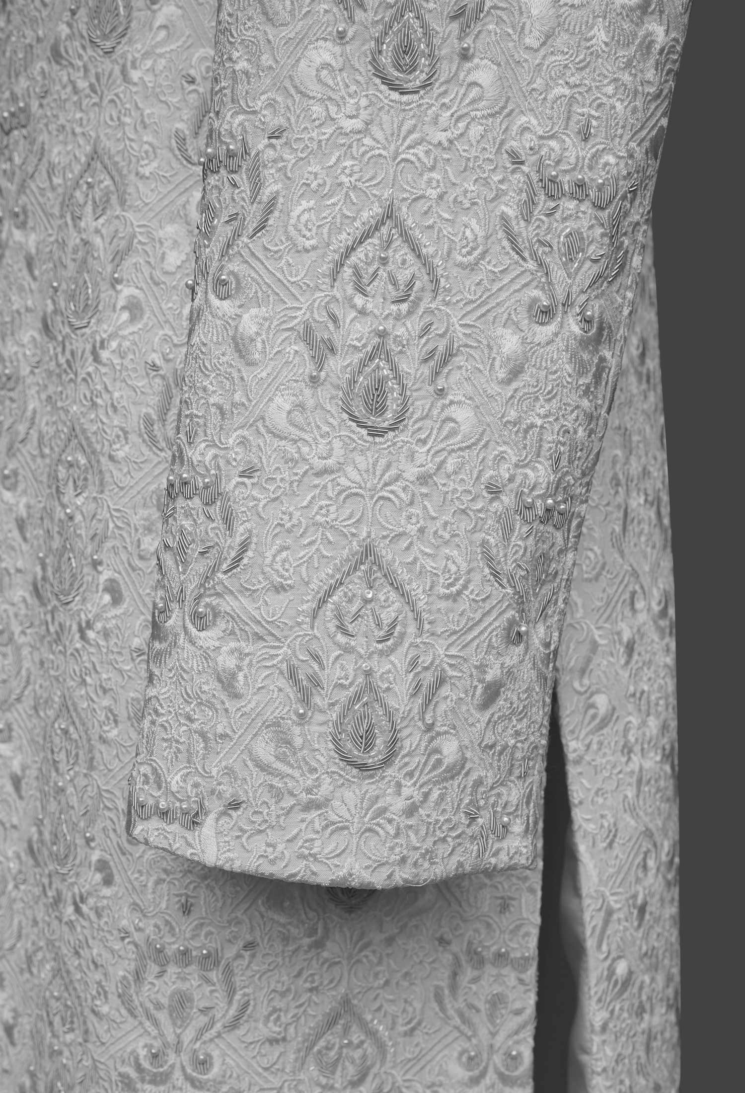Luxury White Embroidered Sherwani 4 Luxury White Embroidered Sherwani White Embroidered Sherwani for Groom